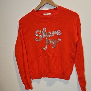MELROSE AND MARKET Share Joy Holiday Christmas Sweater 10-12 Sparkle Sequin